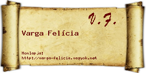 Varga Felícia névjegykártya